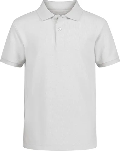 Nautica Boys' Big School Uniform Short Sleeve Polo Shirt, Button Closure, Comfortable & Soft Pique Fabric
