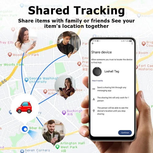 Vista 5 de Undetectable GPS Tracker for Vehicles Work with Built-in APP (Compatible with Android Device),Mini Car Tracker Tag With Magnet Global