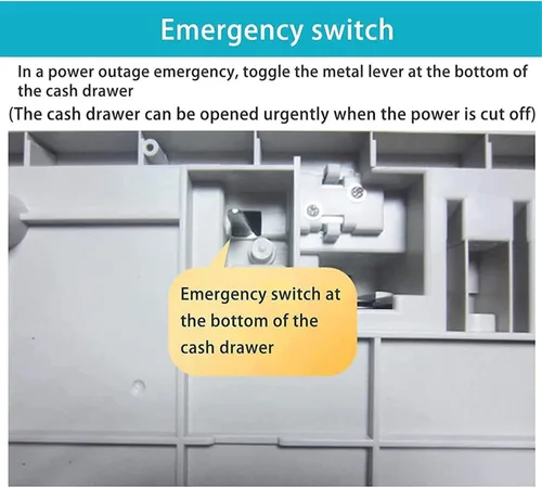 Vista 7 de Caja registradora electrónica de 48 teclas, pantalla LED digital de 8 con cajón de efectivo de 12 V, teclado plano e impresora térmica, caja