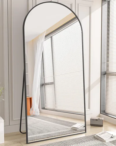 Vista 24 de Koonmi - Espejo arqueado de 21x56 pulgadas, espejo grande de pie con marco de aleación de aluminio, espejo de cuerpo completo para colocar de pie