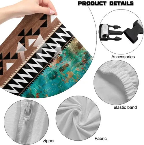 Vista 6 de Suobstales Aztec Leopard American Tribal Pattern Gaming Chair Cover Stretch Slipcover with Armrest Covers, Washable Elastic Protector Universal