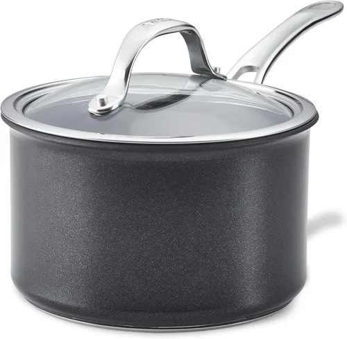 Vista 18 de Anolon X SearTech - Saucier antiadherente de aluminio con tapa, 2.5 cuartos de galón, gris súper oscuro
