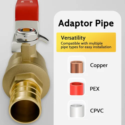 Vista 4 de VINTEX Paquete de 4 válvulas de bola Pex de 3/4 pulgadas x 3/4 pulgadas Pex de alta resistencia, válvula de cierre Pex de 3/4 pulgadas x 3/4