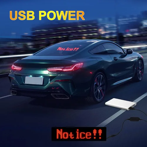 Vista 5 de Señal LED inteligente, letrero de coche por aplicación Bluetooth, panel de matriz LED flexible, tablero de visualización para tienda, bar, tienda