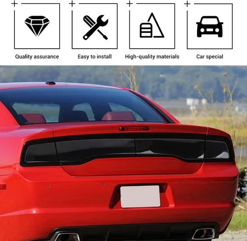 Vista 3 de Hoolcar Cubierta de lámpara trasera, marco de bisel, decoración de marco de protección, accesorios exteriores compatibles con Dodge Charger