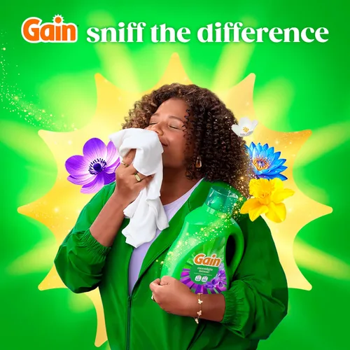 Vista 7 de Gain Detergente líquido para ropa con defensa del olor, aroma Moonlight Breeze, detergente líquido y jabón para lavadoras HE, 60 onzas líquidas