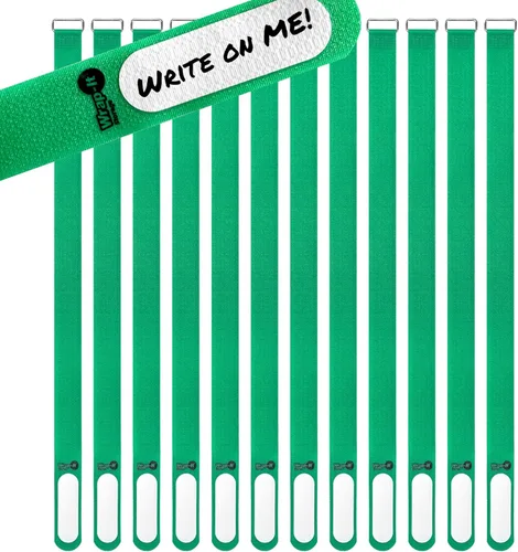 Vista 17 de Wrap-It Storage - Correas de sujeción con hebilla de acero inoxidable y etiqueta para escribir para una fácil identificación de cables, para gestión