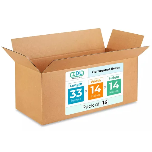Vista 149 de IDL Packaging Paquete de 5 cajas de envío altas de 8 x 8 x 48 pulgadas, extra resistentes de 200 libras frente a caja regular, cajas de mudanza