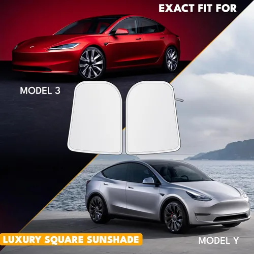 Vista 9 de EcoNour Parasol para parabrisas Tesla Parasol plegable para el sol, el calor y los rayos UV Parasol de ventana delantera del automóvil Parasol