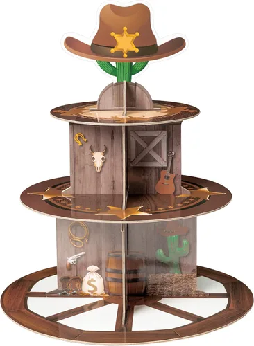 Vista 12 de Haooryx Lindo Soporte para Cupcakes de Gato - Torre de Cupcakes de 3 Niveles de Gato Americano de Pelo Corto de Cartón, Soporte para Postres
