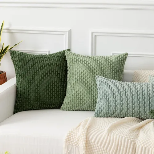 Vista 167 de Kevin Textile - Juego de 2 fundas de almohada decorativas de pana suave, estilo bohemio, a rayas, decoración del hogar para sofá, cama, sofá y sala