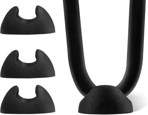 Waziaqoc 4 pies protectores redondos de goma negra para patas de horquilla, antideslizantes, aptos para patas de horquilla de 3/8 pies y 1/2 pies,