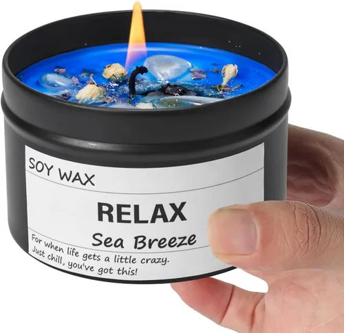 Vista 8 de Chloefu LAN Vela de lavanda y vainilla, altamente perfumada, velas de soja para el hogar, decoración del hogar, 7.1 onzas, 45 horas de combustión