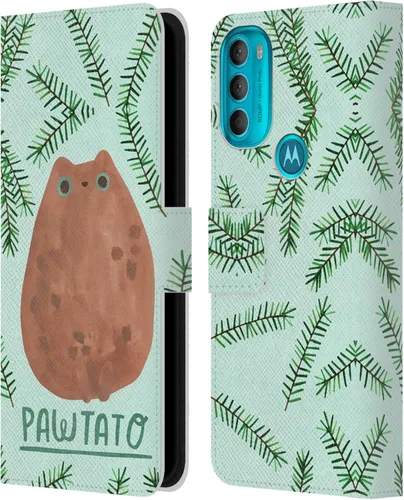 Vista 9 de Head Case Designs Officially Licensed Planet Cat Avocato Puns Leather Book Wallet Case Cover Compatible with Motorola Moto G71 5G