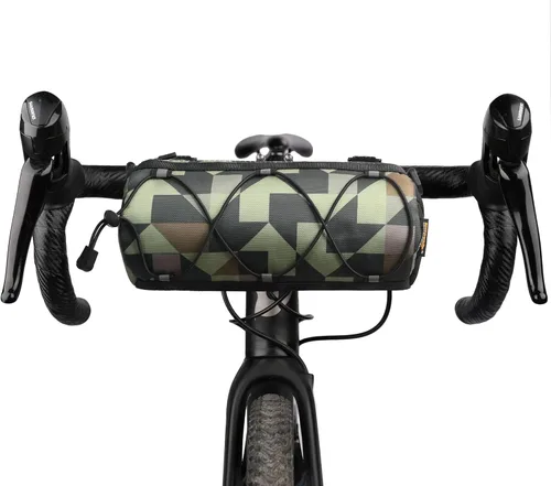 Vista 9 de Rhinowalk - Bolsa para manillar de bicicleta, bolsa delantera para bicicleta de montaña y de carretera, bolsa enrollable de almacenamiento