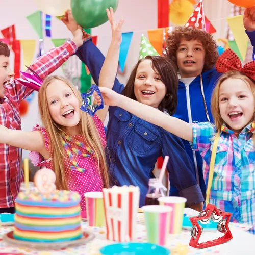 Vista 5 de Paquete de 20 panderetas de percusión de plástico para niños, pandereta