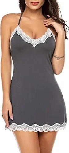 Vista 5 de Avidlove Lencería sexy para mujer, ropa de dormir, camisón, babydoll, lencería de algodón