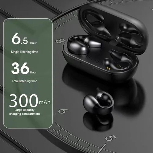 Vista 6 de TECKEEN Wireless Bluetooth 5.2 Headphones Ear Clip HiFi Music Bone Conduction Earphones US