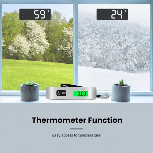 Vista 9 de BAGAIL Digital Luggage Scale, 110lbs Hanging Baggage Scale with Backlit LCD Display, Portable Suitcase Weighing Scale, Travel Luggage Weight Scale