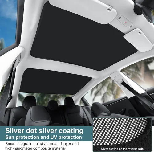 Vista 5 de Parasol de techo para Tesla Modelo 3 2026, parasol mejorado para techo solar para el nuevo Tesla Modelo 3 2024-2026, accesorios Highland