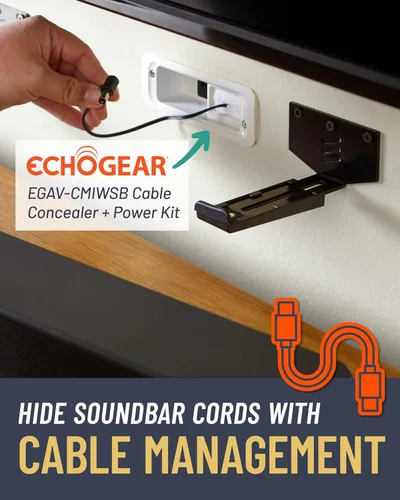 Vista 9 de ECHOGEAR Soporte de pared para barra de sonido, funciona con todas las barras de sonido, incluyendo Samsung, Vizio, LG y más, profundidad ajustable
