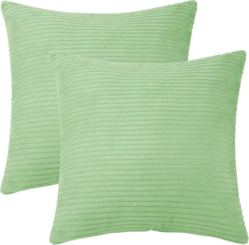 Vista 9 de uxcell Juego de 2 fundas de cojín de pana suave a rayas, estilo bohemio y a rayas, para decoración del hogar, sofá, silla y sala de estar, 16 x 16