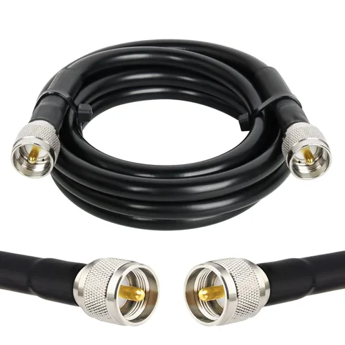 Vista 12 de MOOKEERF Cable coaxial CB - RG213 Cable coaxial UHF macho a macho de 1 pie para radio Ham/VHF y medidor SWR/analizador de antena