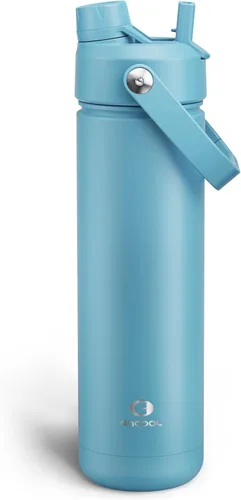 Vista 144 de Botella de agua aislada para niños con popote, botella de agua de acero inoxidable de 12 onzas con boquilla doble, a prueba de fugas, sin BPA, al