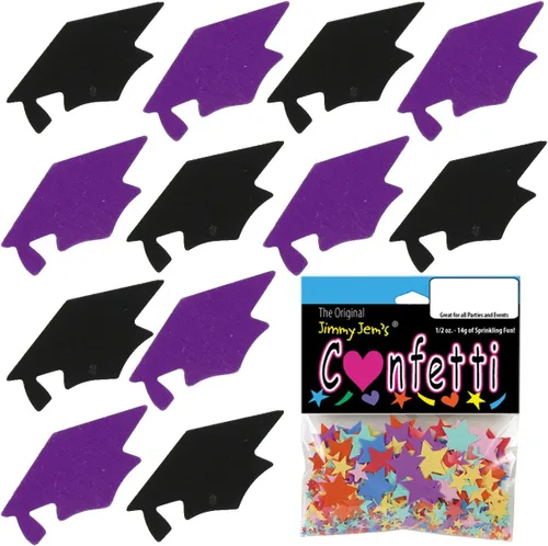 Vista 99 de Confetti Grad Cap Negro, Azul Marino Combo - 2 bolsas de media onza (1 oz)