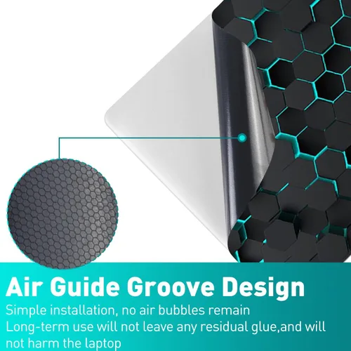 Vista 3 de Adhesivo para laptop de 12.1-15.6 pulgadas, calcomanía reutilizable universal de vinilo para laptop, protector de arte impermeable en color panal