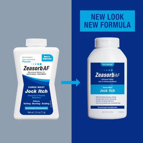 Vista 2 de Zeasorb AF Jock - Polvo de picazón, súper absorbente, descamación y alivio de quemaduras, 2.5 onzas
