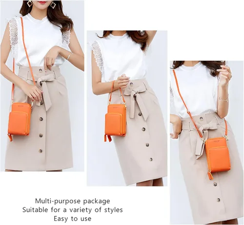 Vista 6 de Bolso chico en bandolera de mujer para celular minicartera tarjetera monedero de manohombro