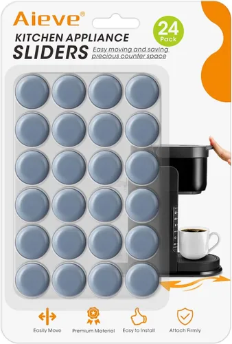 Vista 10 de Aieve Deslizadores de electrodomésticos, 8 piezas deslizantes de electrodomésticos pequeños para encimera, autoadhesivos, rodillos de ruedas