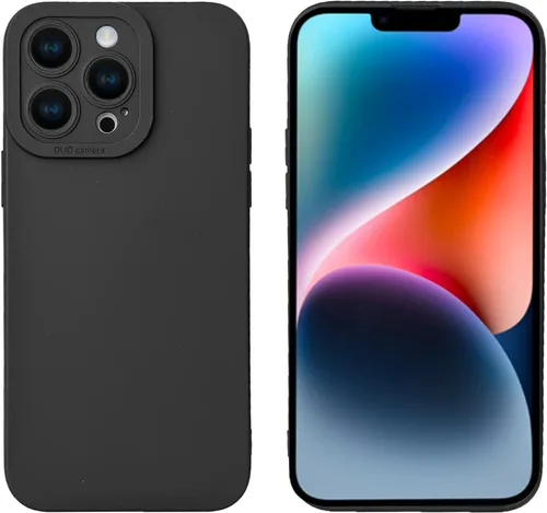 LOOKSEVEN Funda para iPhone 13 Pro Max, carcasa trasera de goma TPU de silicona negra compatible con iPhone 13 Pro Max (6.7 pulgadas)