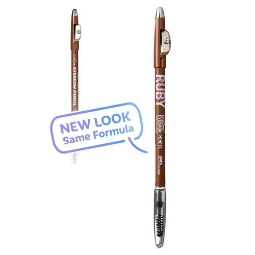 Vista 2 de Ruby Kisses GoBrow - Lápiz de cejas, afilable, de larga duración, lápiz de madera para cejas de aspecto natural, paquete de 3 (marrón chocolate)