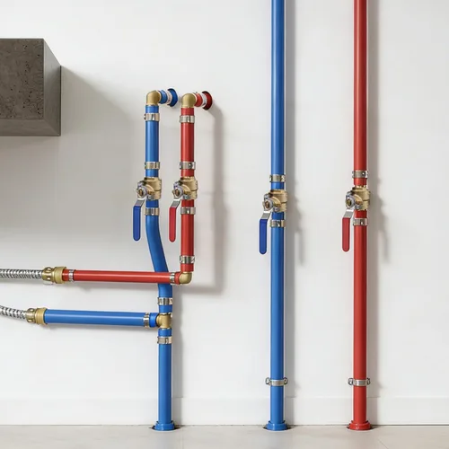 Vista 7 de Hourleey Válvula de bola de cierre de puerto completo Pex de latón de 1/2 pulgada (1/2 pulgada) caliente y frío, cuarto de vuelta caliente (rojo)