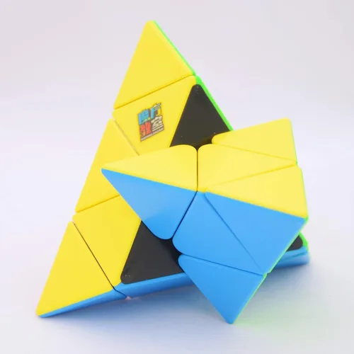 Vista 2 de Bukefuno Moyu MoFang JiaoShi Meilong Pirámide Cubo sin pegatinas Magic Cubing Pyraminx Meilong 3x3 Speed Cube Moyu Pirámide Puzzle Educativo