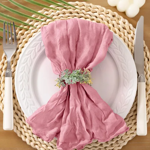 Vista 13 de Socomi Servilletas de Gasa Beige para Otoño y Acción de Gracias, Tela de Queso, Conjunto de 10 Servilletas Lavables de Boho para Cena, Ideales