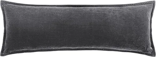 Vista 13 de HiEnd Accents Stella Almohada Lumbar de Terciopelo de Seda Sintética, 14x42 pulgadas, Negro, Ropa de Cama de Lujo de Estilo Romántico Occidental