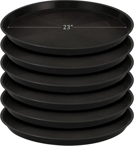 Vista 19 de Eccliy Paquete de 6 platillos de plástico resistentes para macetas, platillos grandes para macetas, bandejas de agua de plástico para interiores