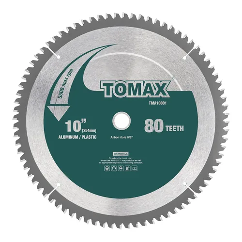 Vista 9 de TOMAX Hoja de sierra TCG de aluminio y metal no ferroso de 7-1/4 pulgadas y 60 dientes con eje DMK de 5/8 pulgadas
