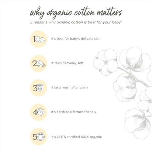 Vista 6 de Burt's Bees Baby Mameluco de manga corta para bebés, 100% algodón orgánico de una pieza