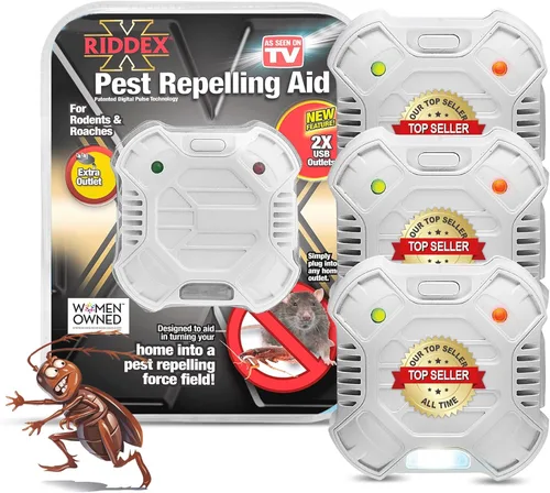 Vista 19 de RIDDEX Plus Repelente de Insectos Enchufe, Disuasivo para Ratones - Control de Plagas para la Defensa Contra Ratas, Ratones, Cucarachas, Bichos e