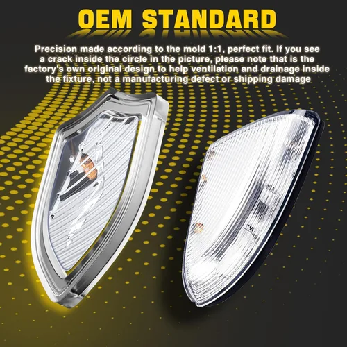 Vista 4 de WEILEITE Bombilla LED para espejo lateral, bombilla de señal de giro, cubierta de lente para Dodge Ram 1500 2009-2011 2012 2013 2014 2015 2016 2017