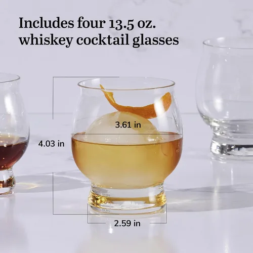 Vista 3 de Juego de 4 Vasos de Whisky y Bourbon de Libbey Signature, Copas de Coctel de Kentucky Bourbon Trail para Bar, Vasos de Degustación de Whisky