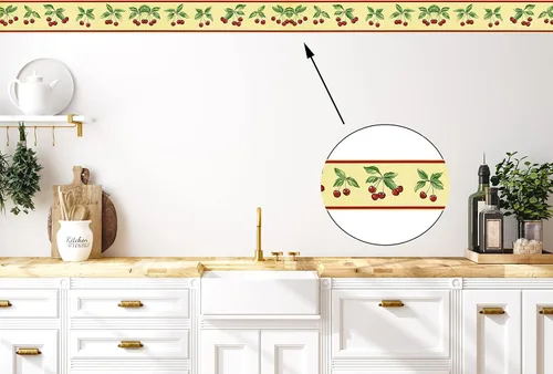 Vista 3 de Norwall FK78463 - Cenefa de papel pintado, color cerezo