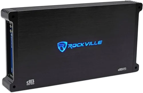 Rockville dB15 Amplificador Mono para Coche, 6000W, Clase D, Certificado Dyno, Filtro Subsónico, EQ, Crossover, Control Remoto de Graves, Perfecto
