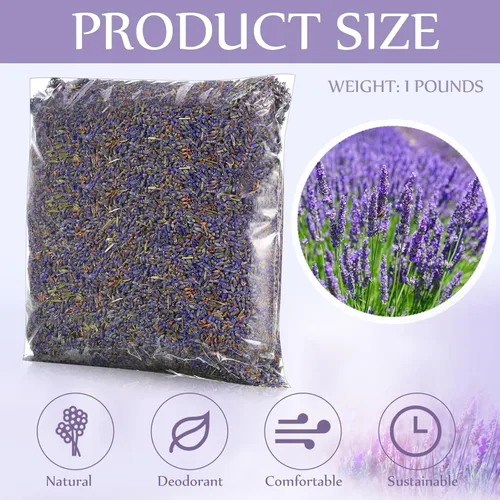 Vista 2 de Treela 1 libra de lavanda seca seca a granel de capullos de lavanda fragantes pétalos de flores para regalo de boda DIY bolsitas de fragancia
