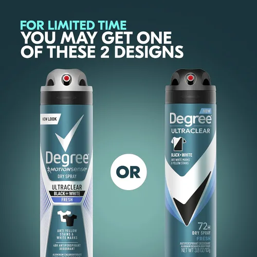 Vista 3 de Desodorante antitranspirante Degree Men MotionSense, spray seco, UltraClear negro + blanco, 3.8 onzas, paquete de 3