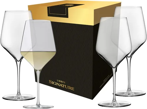Vista 17 de Libbey Signature - Copas de vino multiusos, con tallo, modernas copas de vino rojo y blanco, juego de 4, elegante juego de regalo de copas de vino